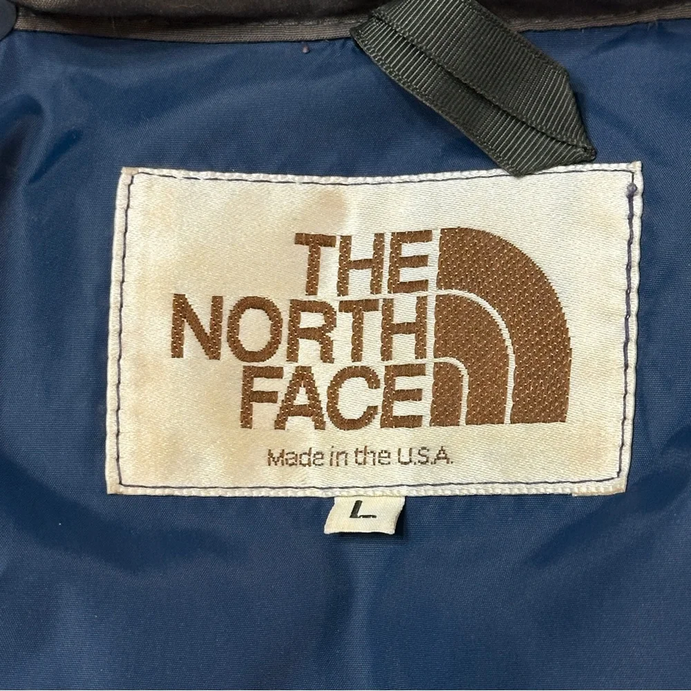 The North Face Vintage Grey Down/Duvet Sierra Hooded Parka Jacket In Size L